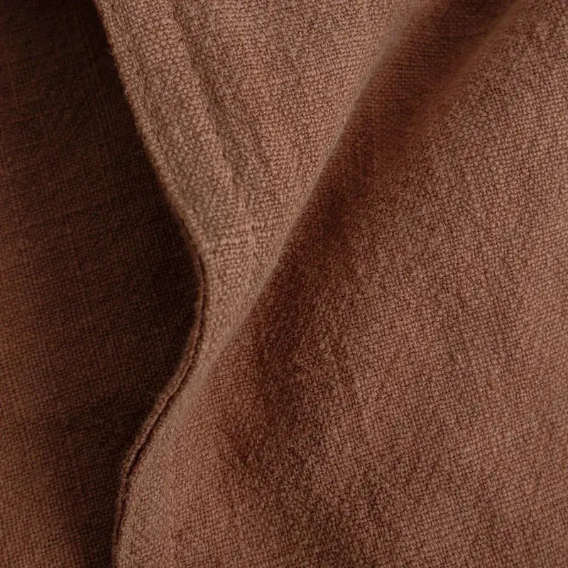 Brown textured linen pillow cover with visible woven pattern for ivory and grey living room decorbites linen pillow cover