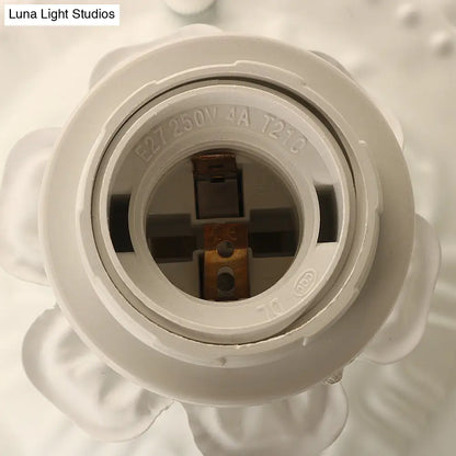 DecorBites™ DecorBites™ Frost Glass Ruffle Semi Flush Ceiling Light - Single-Bulb Pastoral Bedroom Fixture