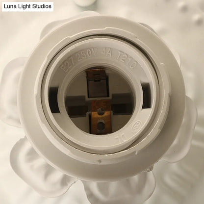 DecorBites™ DecorBites™ Frost Glass Ruffle Semi Flush Ceiling Light - Single-Bulb Pastoral Bedroom Fixture