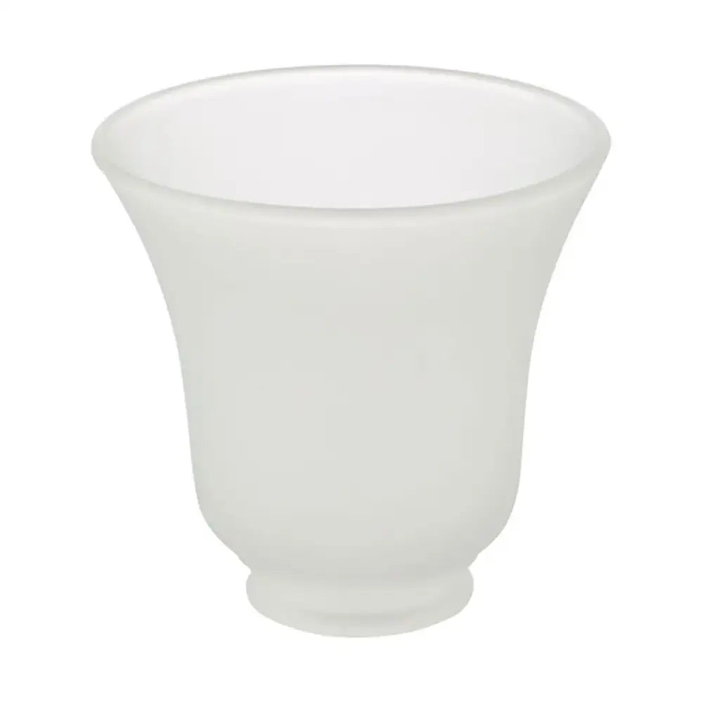 Frosted glass bell shades with a flared top and rounded base replacement for living room ceiling fans by decorbites