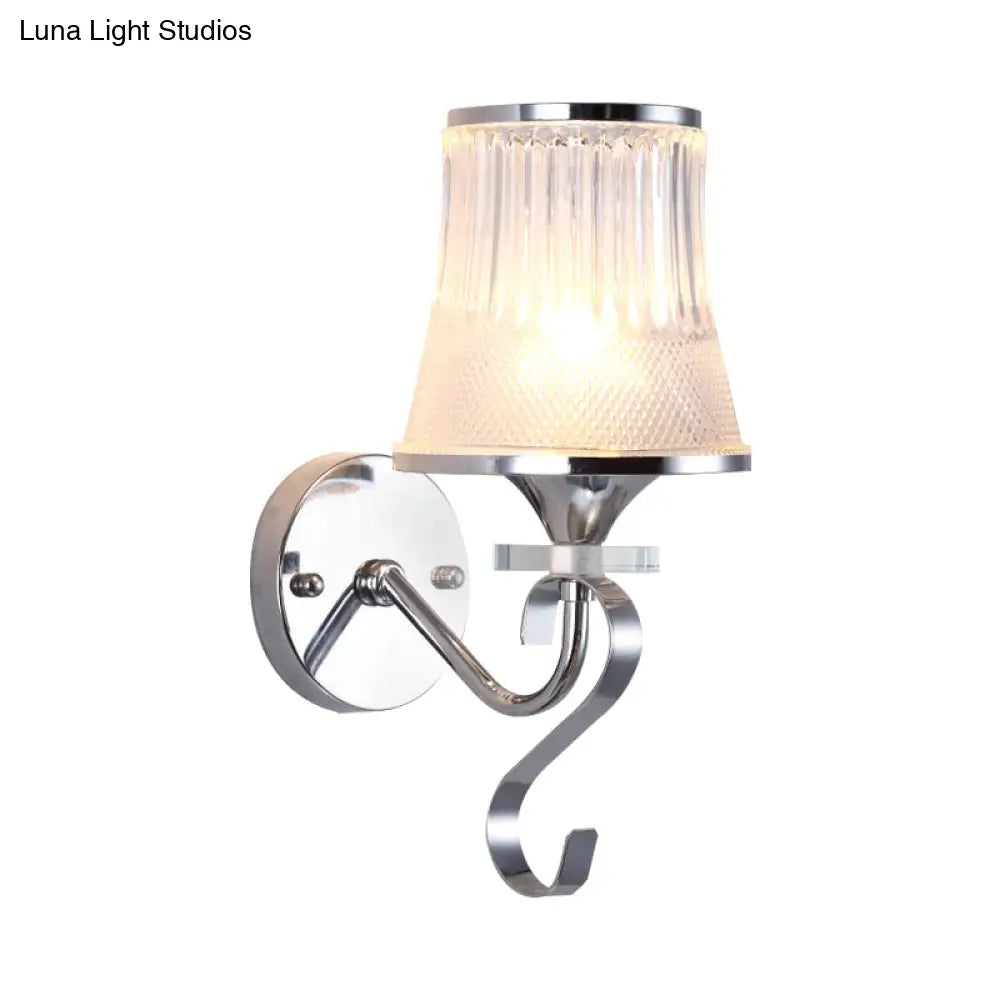 DecorBites™ Frosted Glass Bell Wall Sconce - Modern Chrome Lighting for Bedroom