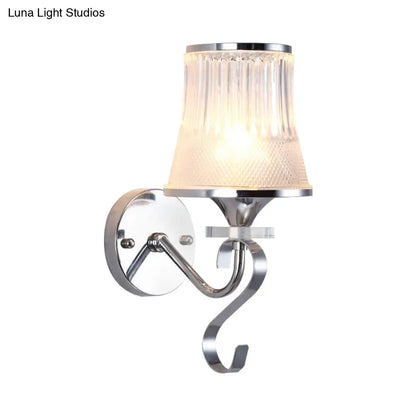 DecorBites™ Frosted Glass Bell Wall Sconce - Modern Chrome Lighting for Bedroom