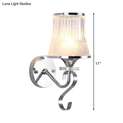DecorBites™ Frosted Glass Bell Wall Sconce - Modern Chrome Lighting for Bedroom
