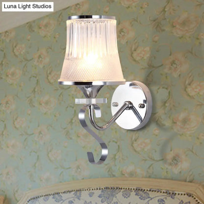 DecorBites™ Frosted Glass Bell Wall Sconce - Modern Chrome Lighting for Bedroom