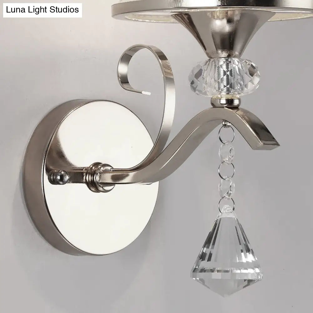 DecorBites™ Frosted Glass Bell Wall Sconce - Modern Chrome Lighting for Bedroom
