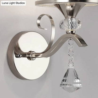 DecorBites™ Frosted Glass Bell Wall Sconce - Modern Chrome Lighting for Bedroom