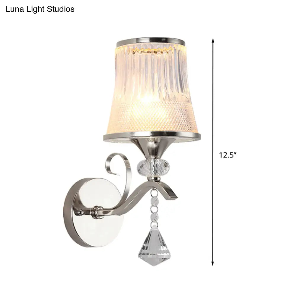 DecorBites™ Frosted Glass Bell Wall Sconce - Modern Chrome Lighting for Bedroom