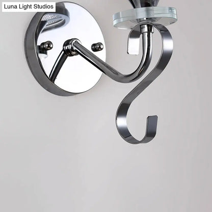 DecorBites™ Frosted Glass Bell Wall Sconce - Modern Chrome Lighting for Bedroom