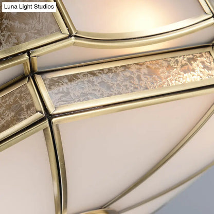 DecorBites™ DecorBites™ Frosted Glass Brass Scallop Flush Mount Lamp with Curved Design for Bedroom - 3/5 Heads