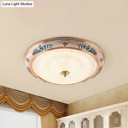 DecorBites™ DecorBites™ Frosted Glass Ceiling Lamp Fixture - Countryside LED Flush Lighting in Gold, Warm/White Light - 14"/16"/19.5" Wide for Bedroom