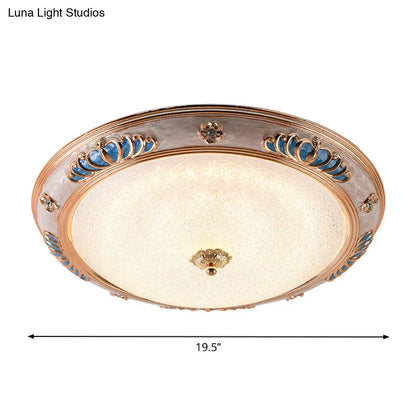 DecorBites™ DecorBites™ Frosted Glass Ceiling Lamp Fixture - Countryside LED Flush Lighting in Gold, Warm/White Light - 14"/16"/19.5" Wide for Bedroom