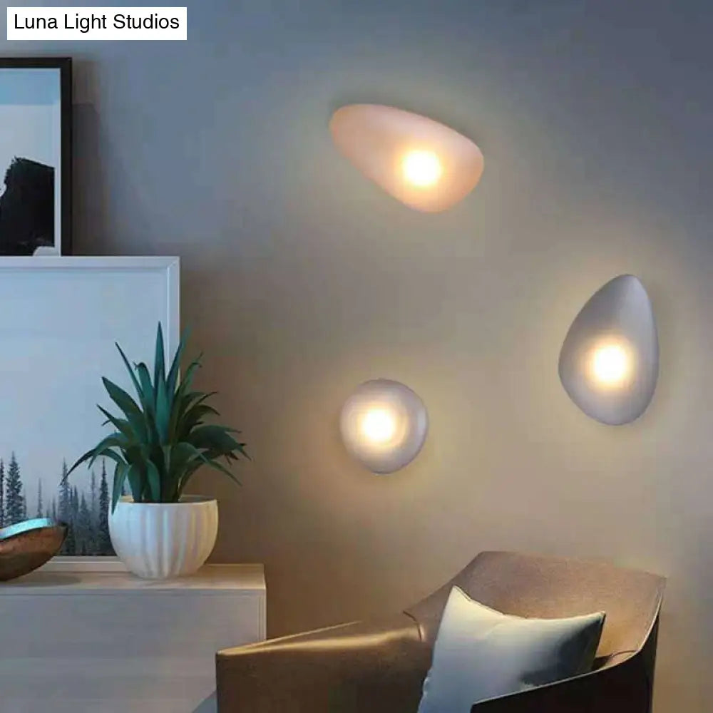 DecorBites™ DecorBites™ Frosted Glass Cobblestone Wall Sconce: Art Deco 1-Light Mount for Living Room