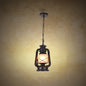 Frosted Glass Pendant Light Fixture: Kerosene 1-Light Warehouse Ceiling Lamp for Restaurants