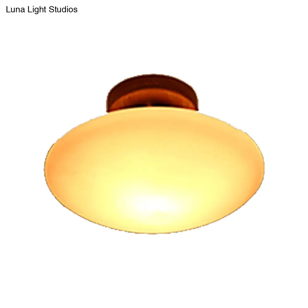 DecorBites™ DecorBites™ Frosted Glass Semi-Circle/Square Flush Ceiling Light - Modern 1-Light Flush Mount for Corridor