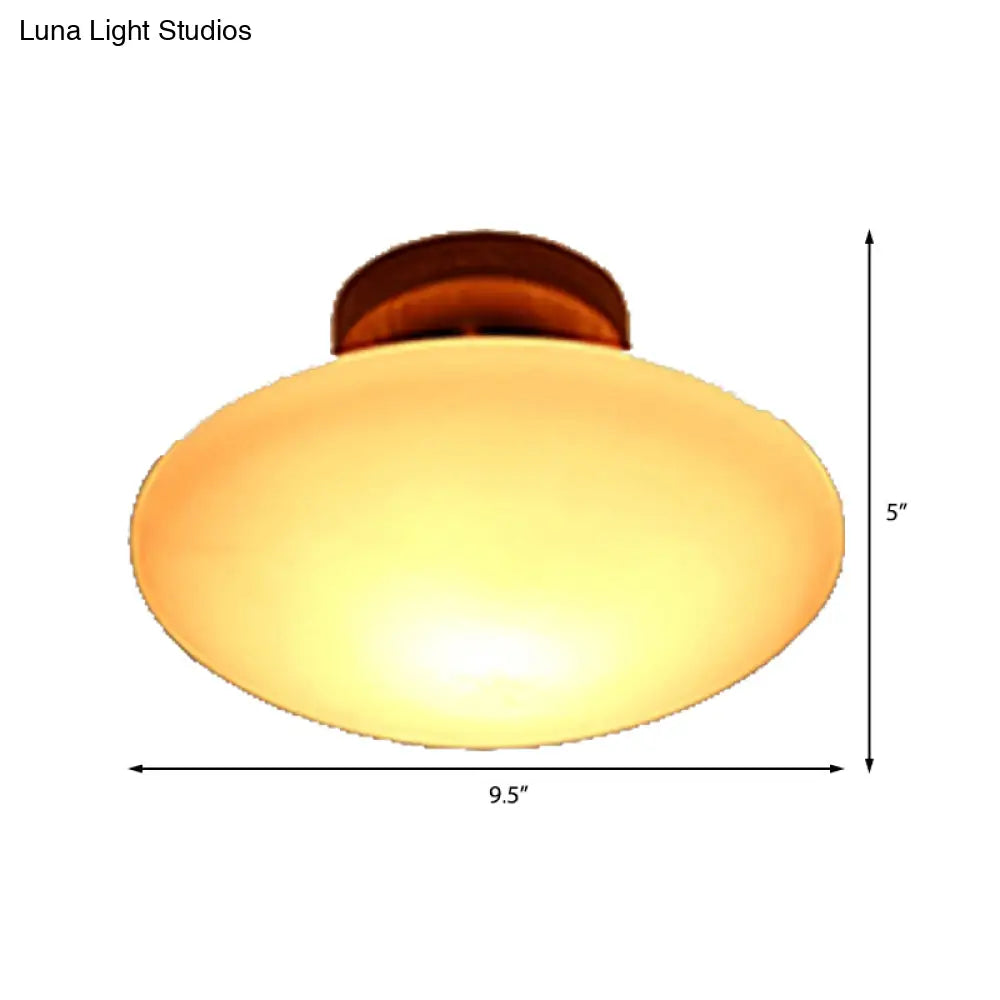 DecorBites™ DecorBites™ Frosted Glass Semi-Circle/Square Flush Ceiling Light - Modern 1-Light Flush Mount for Corridor