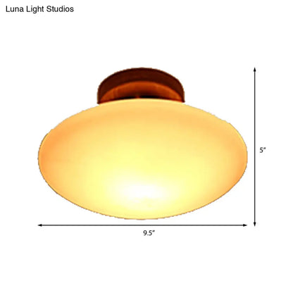 DecorBites™ DecorBites™ Frosted Glass Semi-Circle/Square Flush Ceiling Light - Modern 1-Light Flush Mount for Corridor