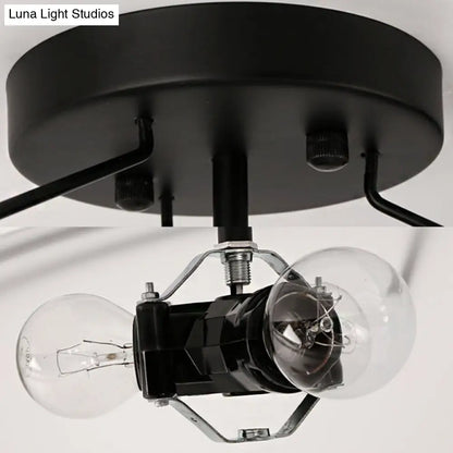 Lámpara de techo semiempotrada DecorBites™ de cristal esmerilado - Diseño tradicional de 3 luces en color negro