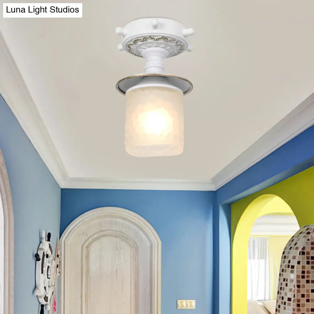 Lámpara de techo semiempotrada DecorBites™ de cristal esmerilado con diseño modernista, verde/blanco