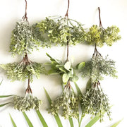 Frosted greenery berry stamen bundle with matte and frosted leaves and brown stems ideal for living room decorbites greenery berry decor
