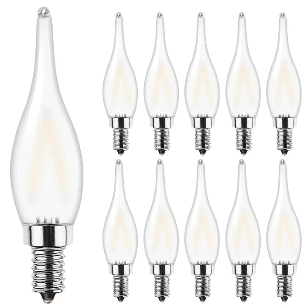 Clear glass led candle bulb with metallic screw base for decorbites frosted led candle dining room chandelier light