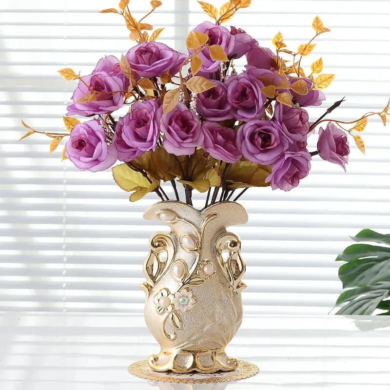 Frosted Porcelain Flower Vase for Home Decor