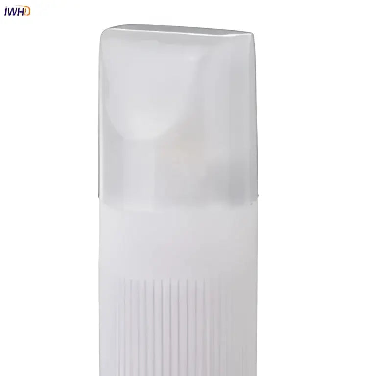 Transparent plastic pen cap with ribbed texture complements frosted white ceramic g9 led bulb for energy-efficient lighting