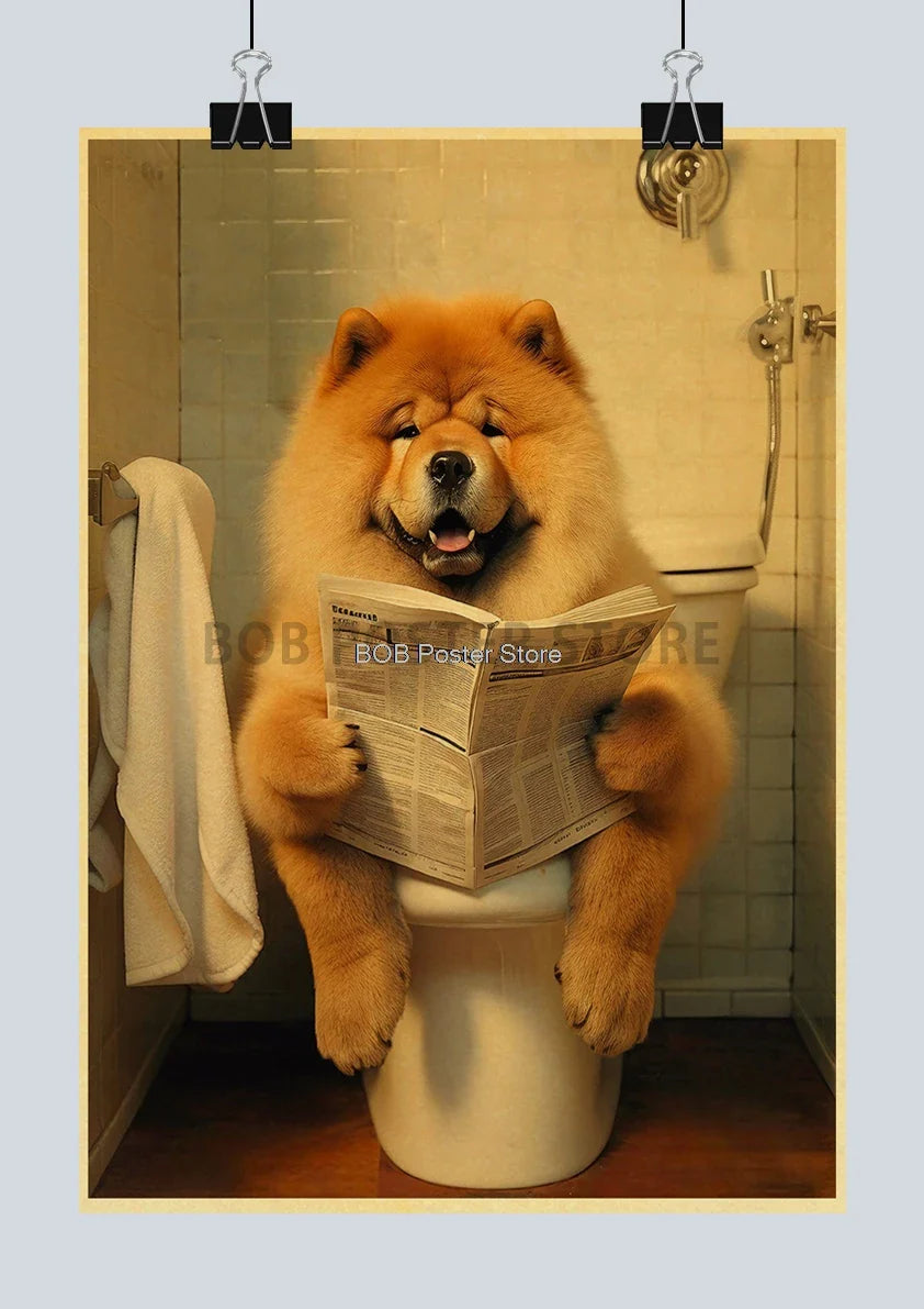 Funny Animal Bathroom Poster for DIY Home Decor - Z162 26 / 30X21CM - Posters