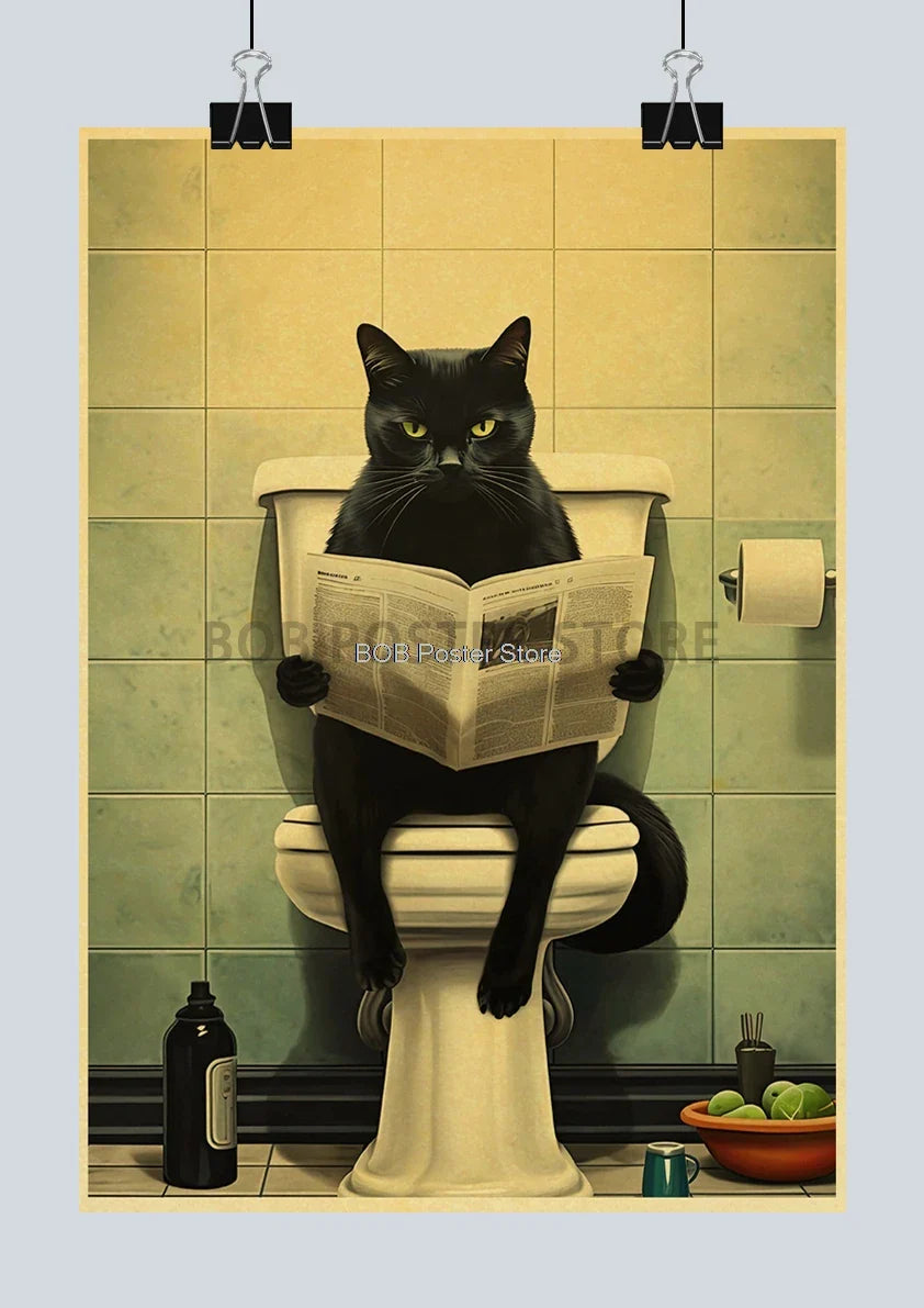 Funny Animal Bathroom Poster for DIY Home Decor - Z162 27 / 42X30CM - Posters