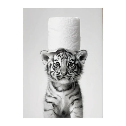 Funny Animals Canvas Wall Art for Bathroom Home - Style 2 / 55X80cm Unframed - Posters