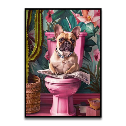 Funny Cat Bathroom Wall Art Poster - Posters