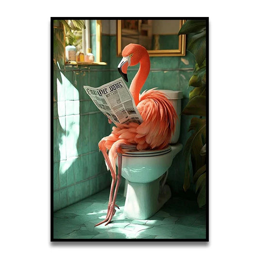 Funny Cat Bathroom Wall Art Print - SW10088 / (A4)21X30cm Unframed - Posters