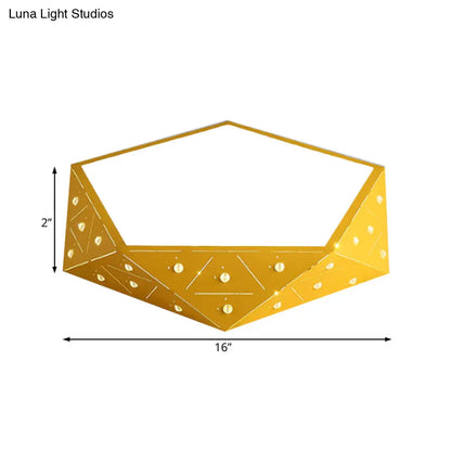 Lámpara de techo LED geométrica de acrílico DecorBites™ (16"/19.5" de ancho) - Colección Macaron - Opciones en rosa, azul y amarillo