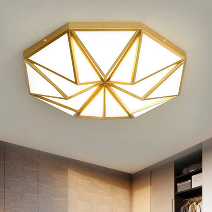 DecorBites™ DecorBites™ Geometric Acrylic LED Flush Light for Great Room Ceiling - Black/White/Gold