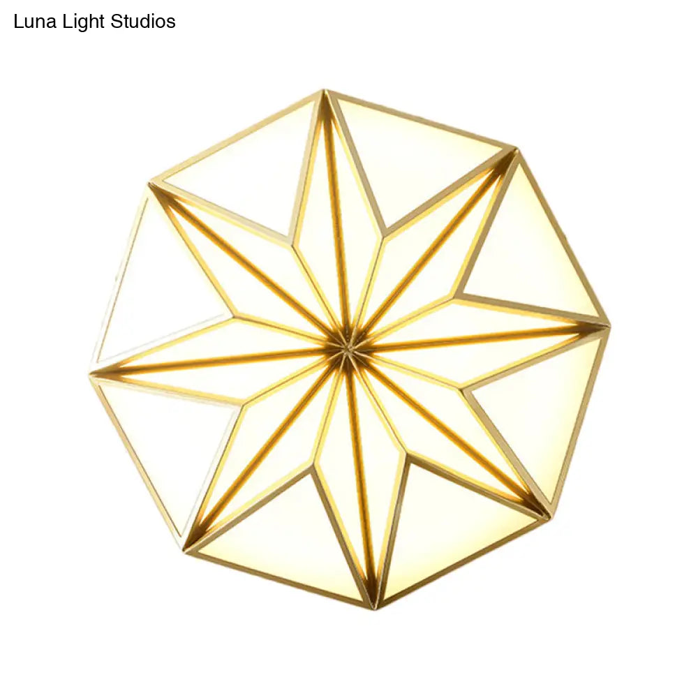 DecorBites™ DecorBites™ Geometric Acrylic LED Flush Light for Great Room Ceiling - Black/White/Gold
