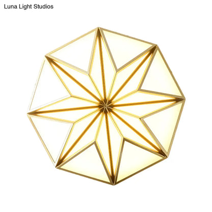 DecorBites™ DecorBites™ Geometric Acrylic LED Flush Light for Great Room Ceiling - Black/White/Gold