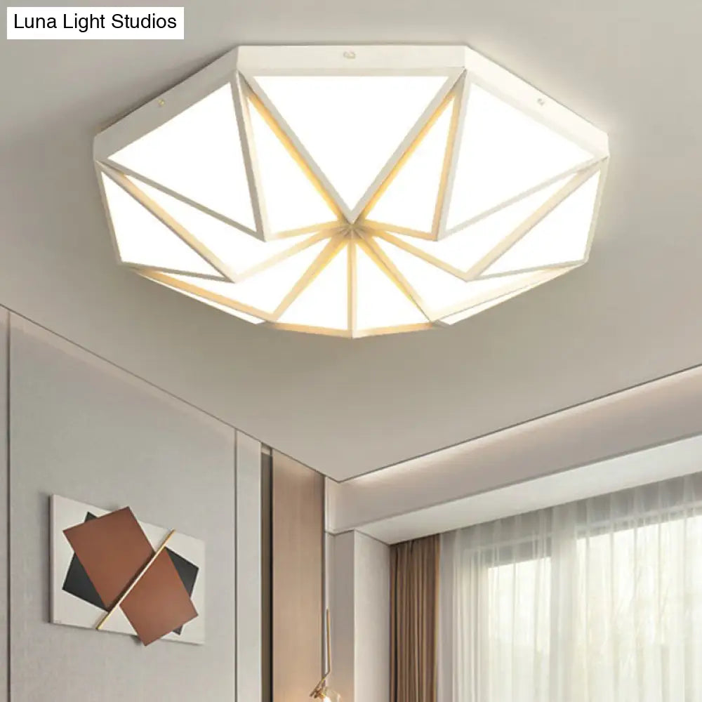 DecorBites™ DecorBites™ Geometric Acrylic LED Flush Light for Great Room Ceiling - Black/White/Gold