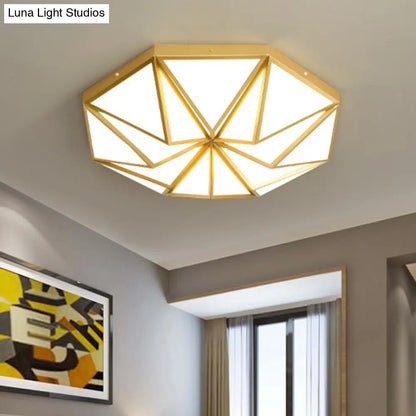 DecorBites™ DecorBites™ Geometric Acrylic LED Flush Light for Great Room Ceiling - Black/White/Gold