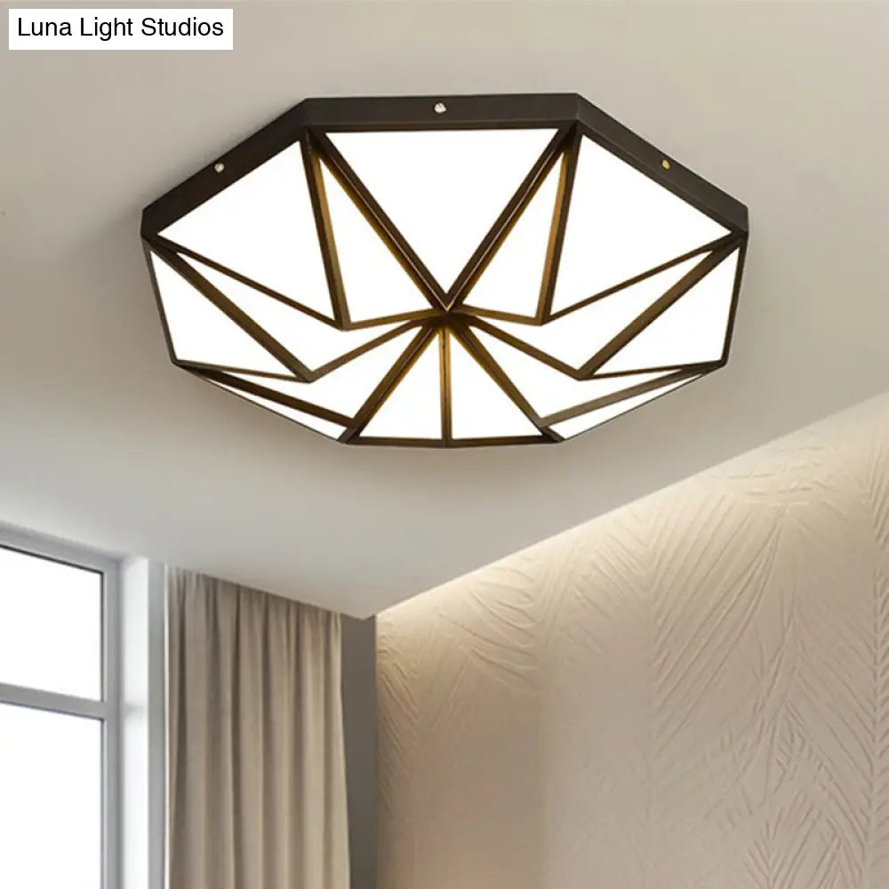 DecorBites™ DecorBites™ Geometric Acrylic LED Flush Light for Great Room Ceiling - Black/White/Gold