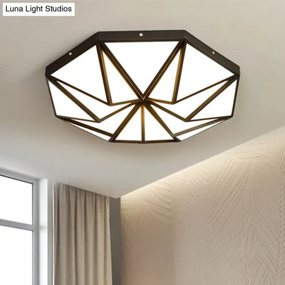 DecorBites™ DecorBites™ Geometric Acrylic LED Flush Light for Great Room Ceiling - Black/White/Gold