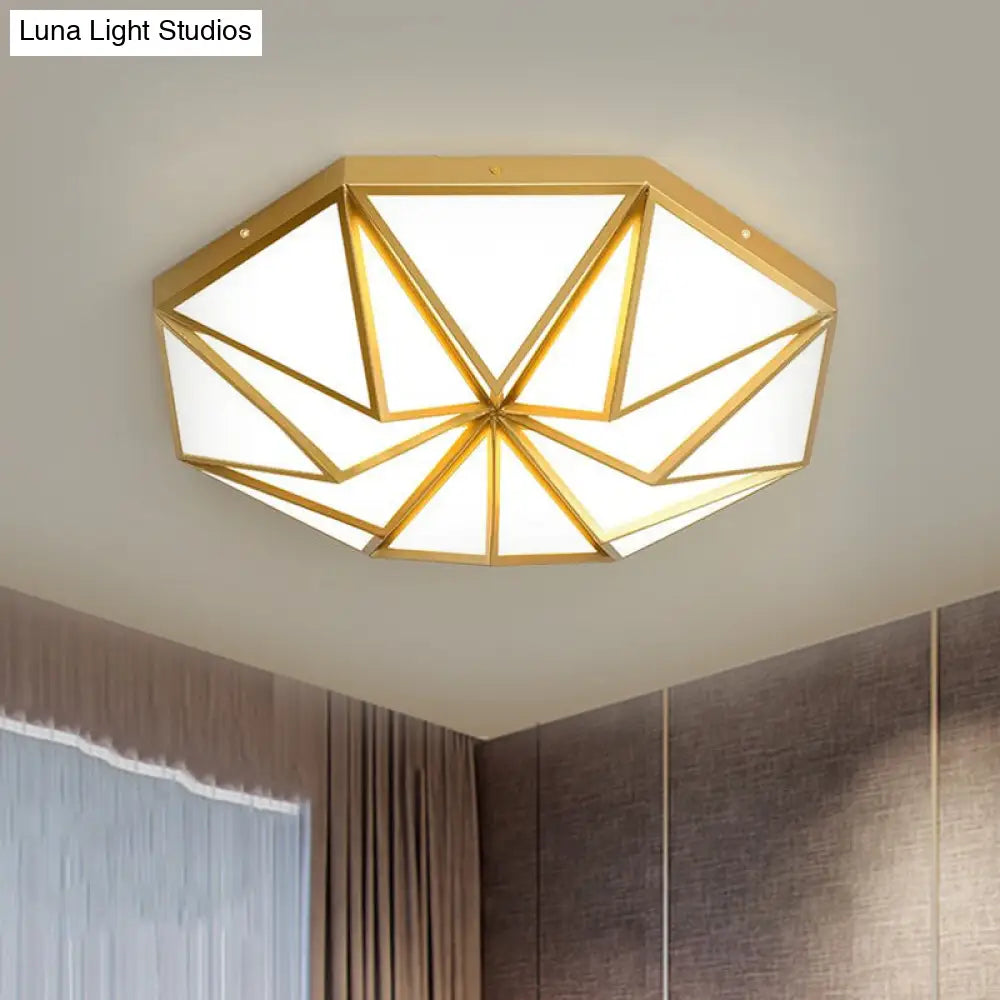 DecorBites™ DecorBites™ Geometric Acrylic LED Flush Light for Great Room Ceiling - Black/White/Gold