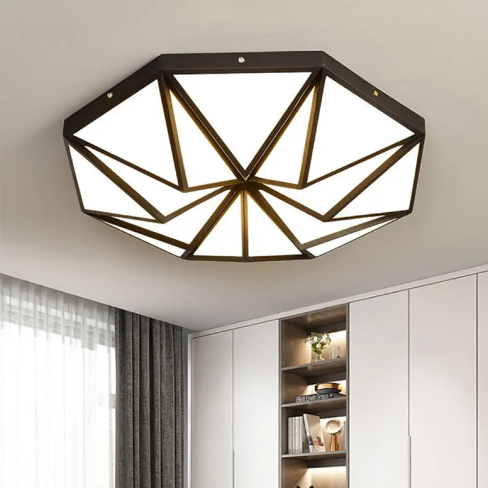 DecorBites™ DecorBites™ Geometric Acrylic LED Flush Light for Great Room Ceiling - Black/White/Gold
