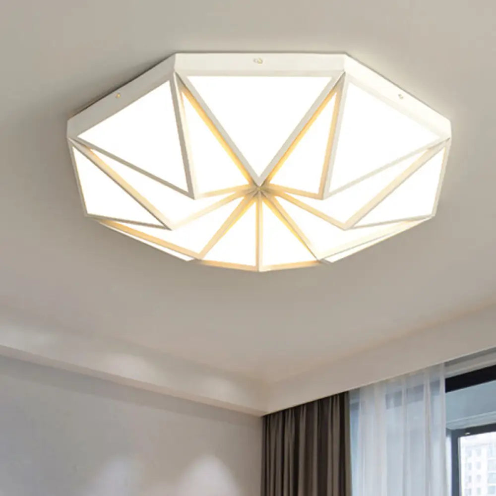 DecorBites™ DecorBites™ Geometric Acrylic LED Flush Light for Great Room Ceiling - Black/White/Gold