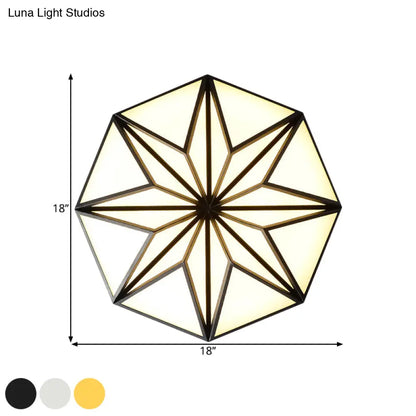 DecorBites™ DecorBites™ Geometric Acrylic LED Flush Light for Great Room Ceiling - Black/White/Gold