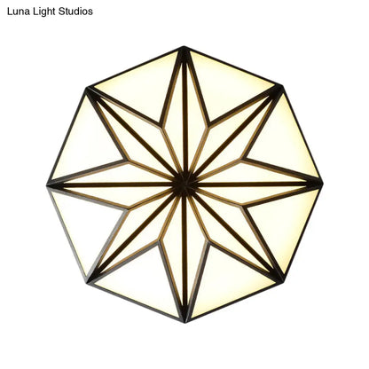 DecorBites™ DecorBites™ Geometric Acrylic LED Flush Light for Great Room Ceiling - Black/White/Gold