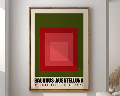 Geometric Bauhaus Canvas Poster - Modern Mid-Century Wall Art - Posters