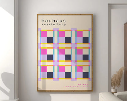 Geometric Bauhaus Canvas Poster Modern Retro Wall Art - Posters