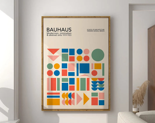 Geometric Bauhaus Canvas Poster - Retro Mid-Century Wall Art - 47 / 20x30cm No Framed - Posters