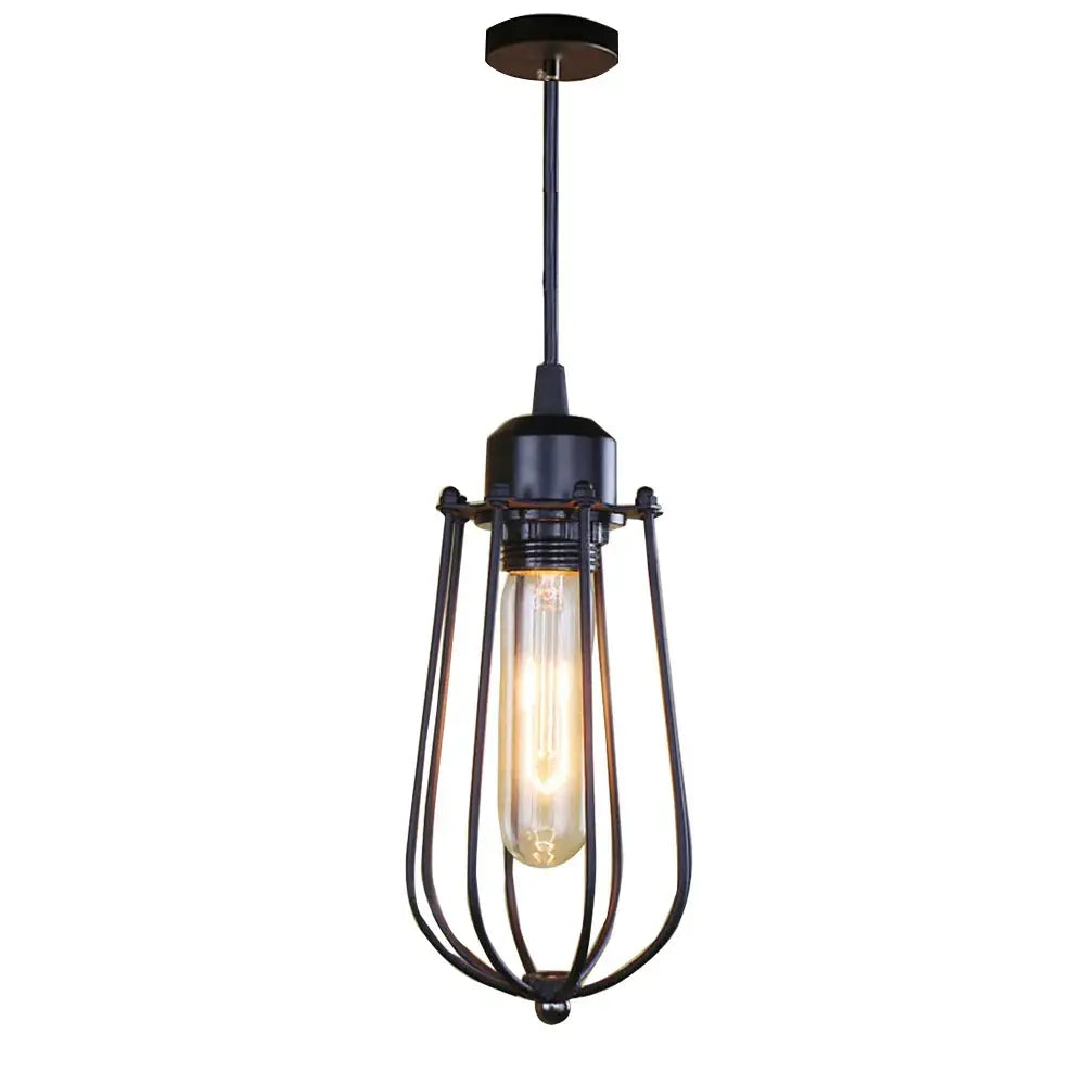 Geometric decorbites black metal chandelier with vintage edison bulb and wireframe design for kitchen pendant lighting