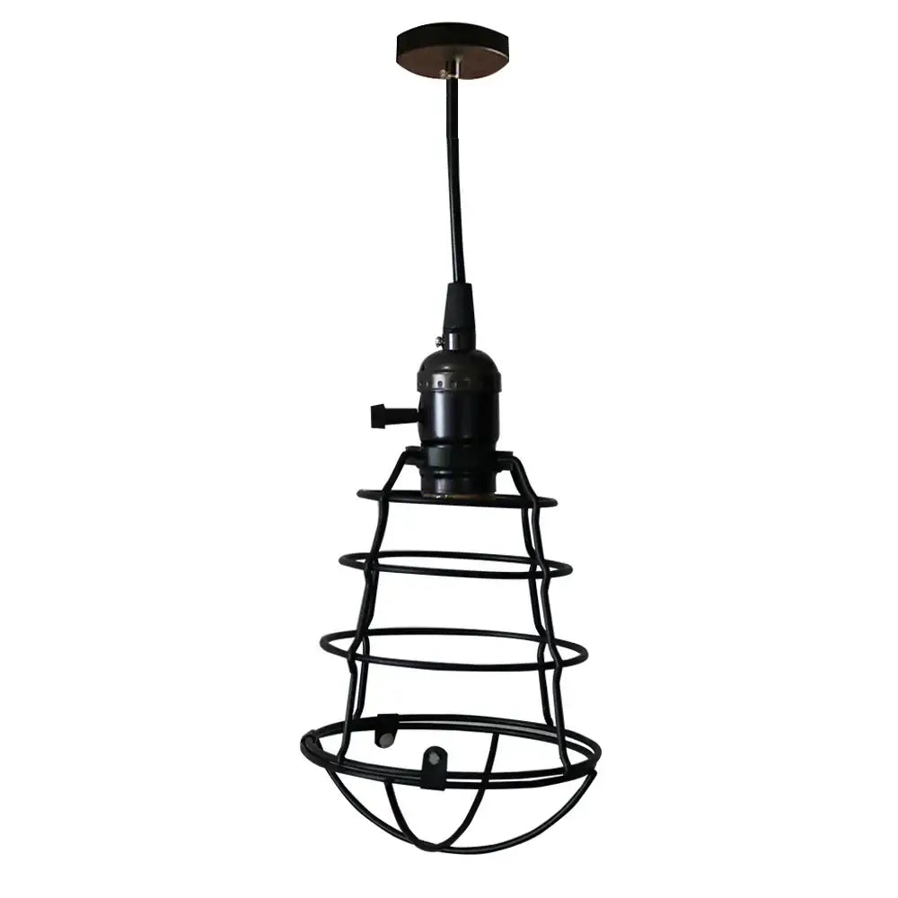 Geometric black metal chandelier with cage design showcasing industrial style for kitchen decorbites black metal lighting