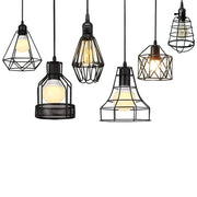 Geometric black metal chandelier kitchen wireframe pendant light featuring decorbites black metal cage with exposed bulbs